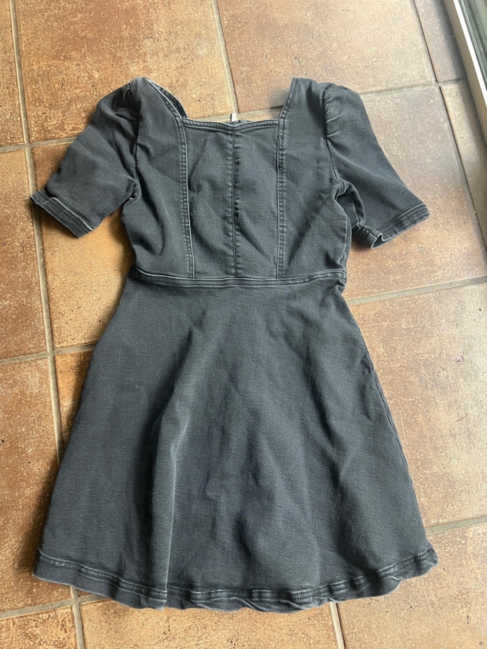 Habitual Black Short Sleeve Fit-and-Flare Dress
